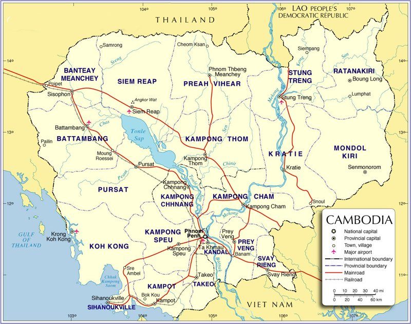 carte du cambodge